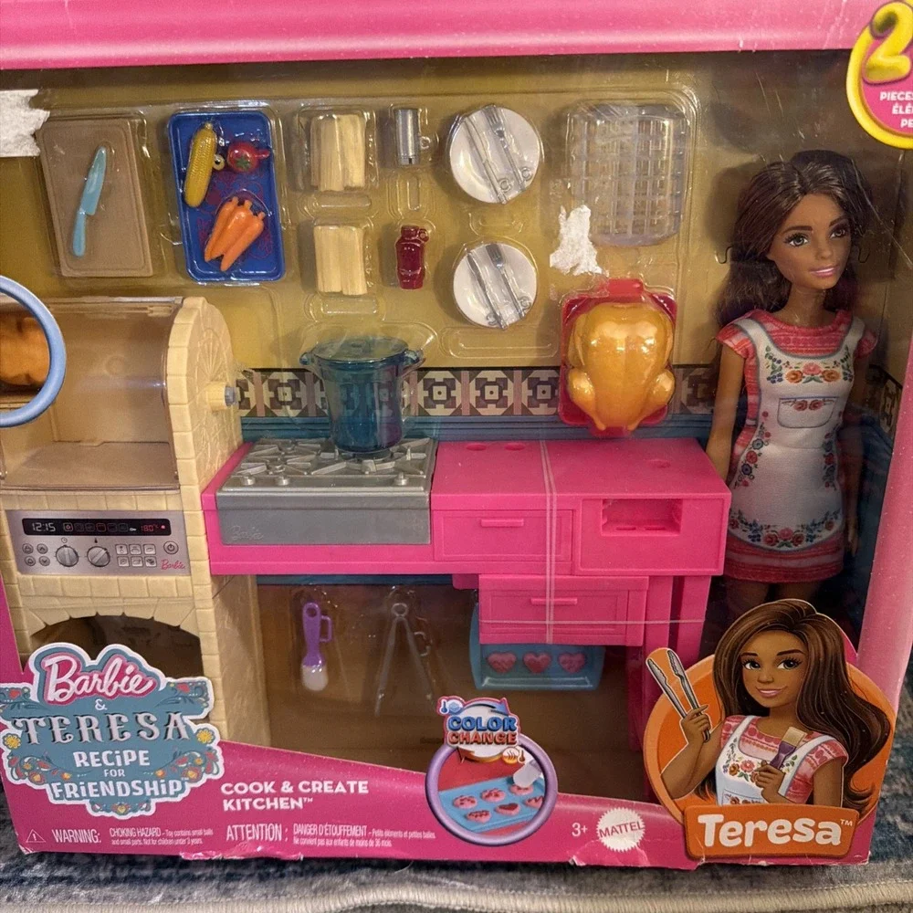 Brand New Barbie and Teresa Recipe for Friendship Doll Cook Create Kitchen 20 Pc